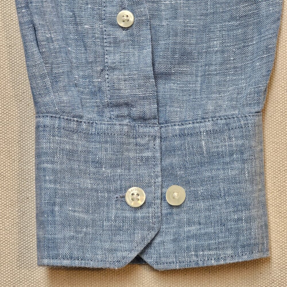 Barbour Linen Regular Fit Button Down Xl - image 7